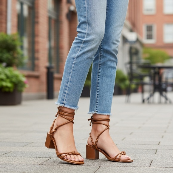 Nicky Mid Nappa Leather Sandals By Schutz Size 7 - Picture 1 of 9